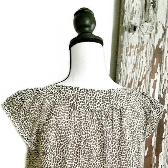 Anne Klein Blouse Brown Animal Print Size M - Picture 6 of 11